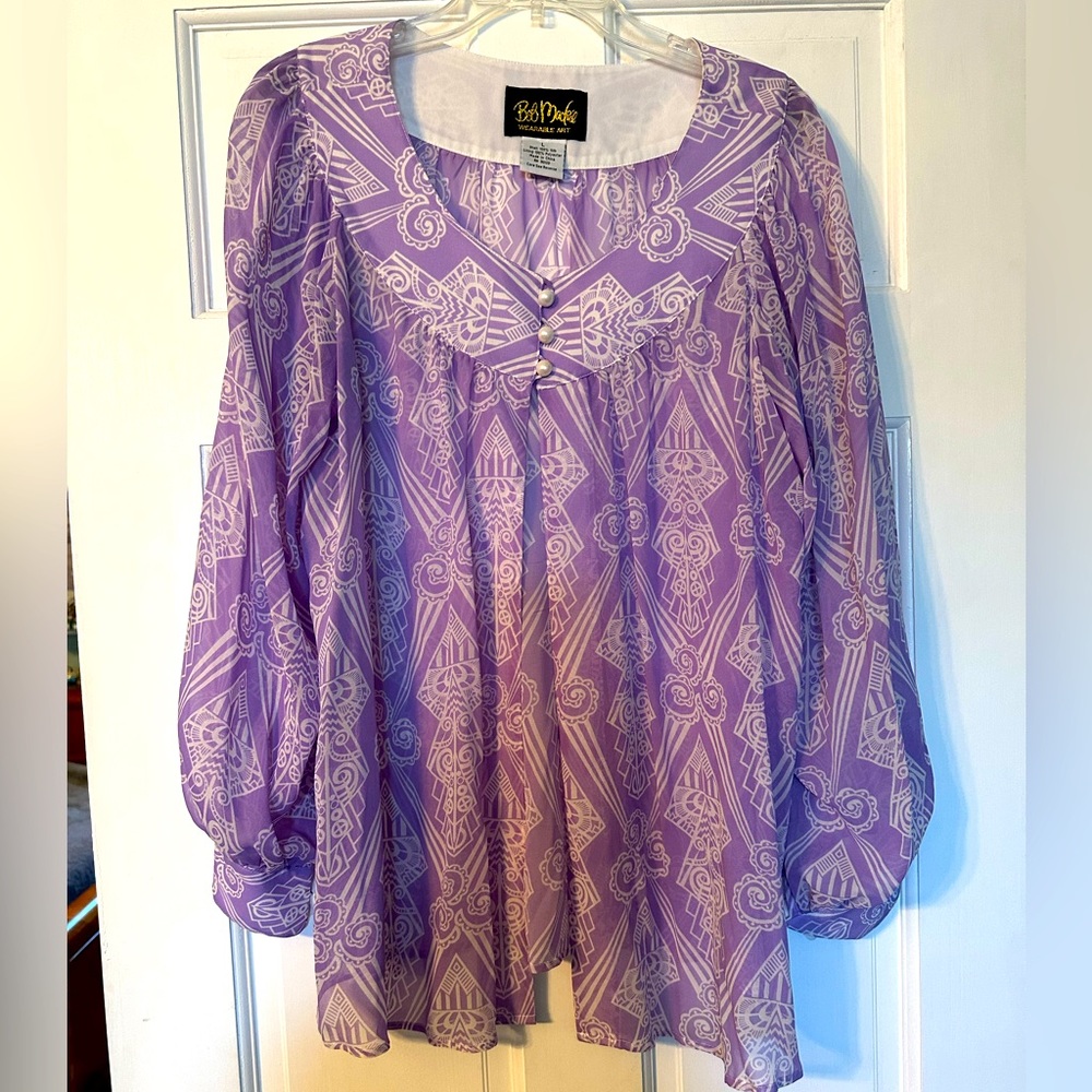 Bob Mackie silk wearable art top